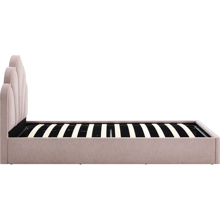 Vente-unique - CORALUNO Bett Stoff Puderrosa - B 205,5 cm x H 100 cm x L 97,5 cm – Bild 5