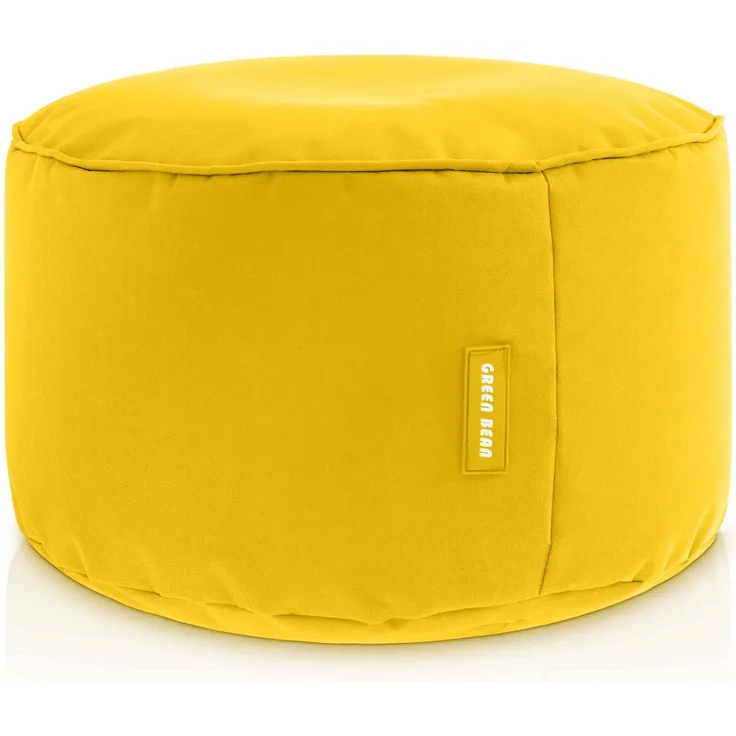 Green Bean® Sitzsack-Hocker 45x25cm mit EPS-Perlen Füllung - Sitz-Pouf für Sitzsäcke - Sitzhocker für Kinder und Erwachsene - Gelb