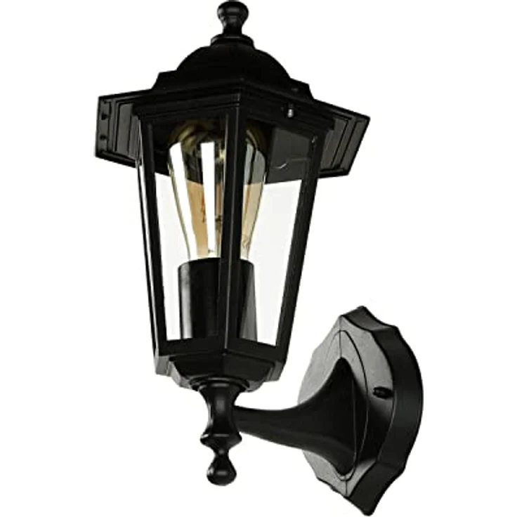 Licht-Erlebnisse PARIS, Außenleuchte aus Aluminium und Glas, Schwarz, IP44, rustikale Wandlaterne für Terrasse und Balkon, H:36 cm, E27 Fassung – Bild 5