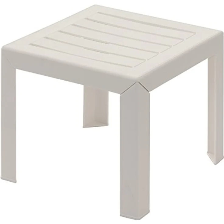 Grosfillex Beistelltisch Miami, weiß, UV- und witterungsbeständig, 40 x 40 x 25 cm – Bild 1