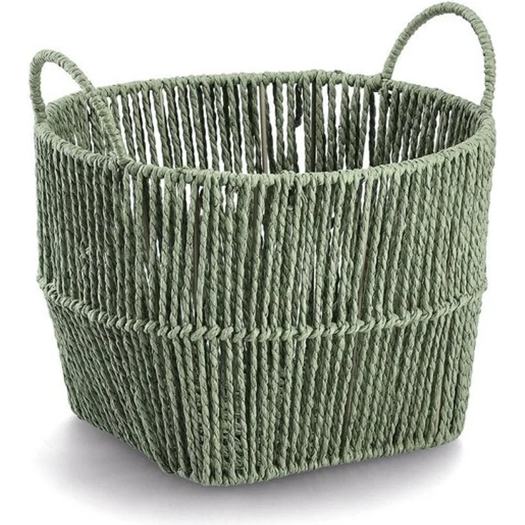 Zeller Present Aufbewahrungskorb, Papiergeflecht, salbei, ca. Ø 30 x 21 cm – Bild 3