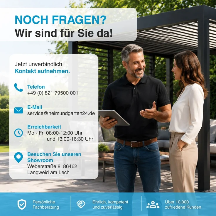 Weide Deluxe Plus | Pergola Voll Aluminium freistehend | 4 x 6 M | Lamellendach anthrazit – Bild 6