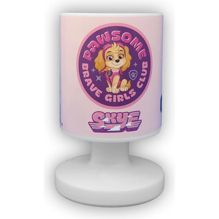 LED Akku Tischleuchte mit 3 Paw Patrol Rosa Motiven per USB aufladbar, Höhe 20cm – Bild 3