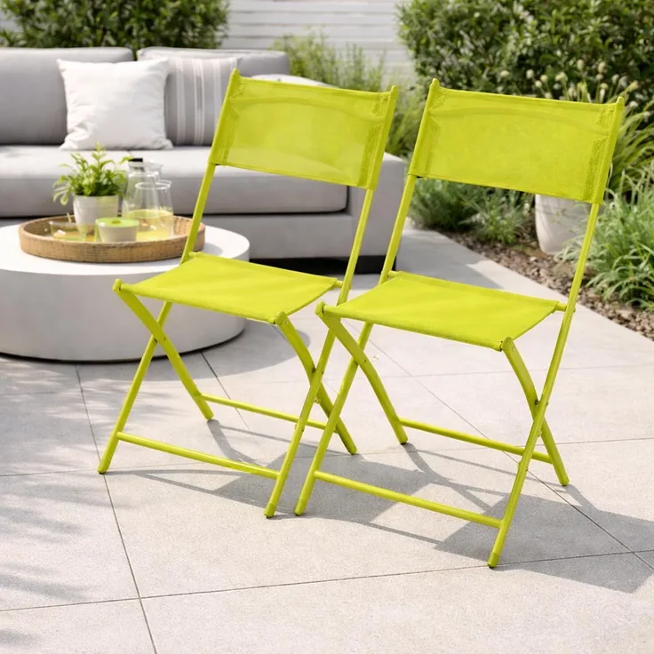 2er Klappstuhl Gartenstuhl Campingstuhl Klappbar klappbar Limegrün