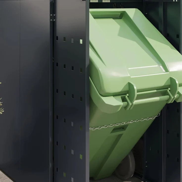 vidaXL Wagenmüllbehälter für 5 Behälter Anthrazit 3394746 – Bild 4