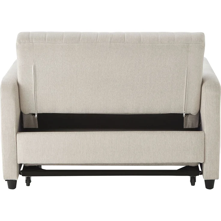 ZUBALIYA Sofa 166x95 cm, mit Ausziehbett, mit breiten Armlehnen, mit Schaumstoffpolsterung, ohne aufwendige Montage, Natur – Bild 19