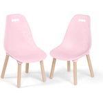 B. toys - Kid Century Modern: Stuhlset - Rosa - Kinderstuhl-Set - 2 Stühle - Rosa - Trendige Möbel für Kleinkinder, Kinder - Natürliche Holzbeine