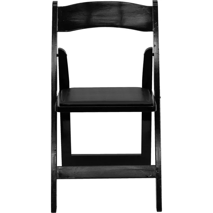 Flash Furniture Hercules Klappstuhl, Holz, mit gepolsterter Vinyl-Sitzfläche, Schwarz, 4 Stück