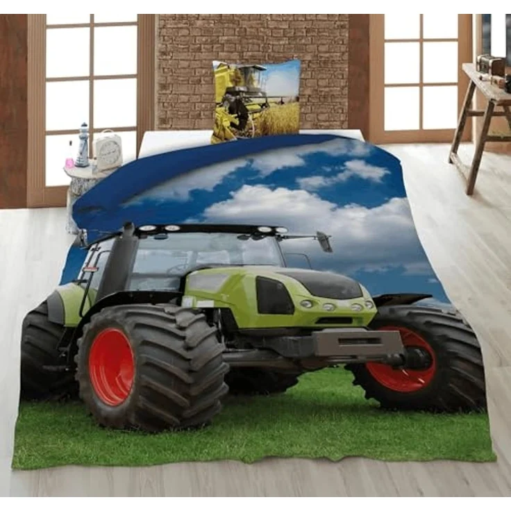 Trecker Bettwäsche Set Traktor 2 tlg 135x200 cm 100% Baumwolle – Bild 1