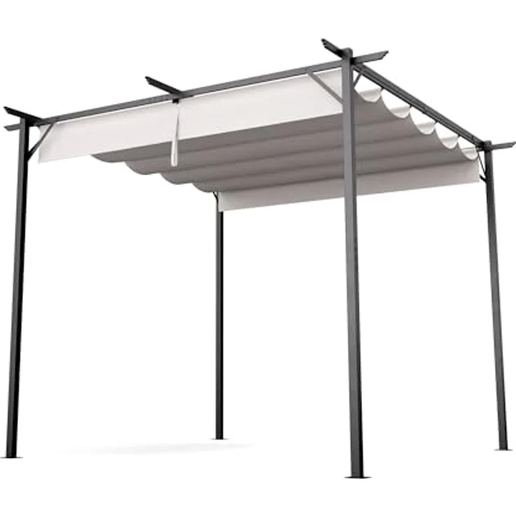 Blumfeldt Pavillon 3x3, Wetterfestes Polyesterdach, Pulverbeschichteter Stahlrahmen, Wasserdicht, Einfache Montage, Ganzjährig Nutzbar – Bild 1