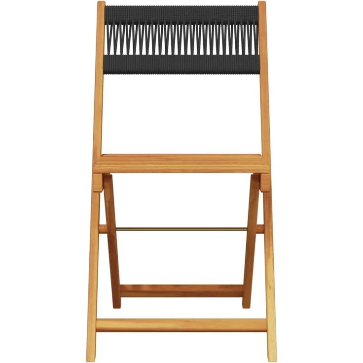 vidaXL Gartenstühle 4 Stk. Klappbar Schwarz Massivholz Akazie 3214601 – Bild 3