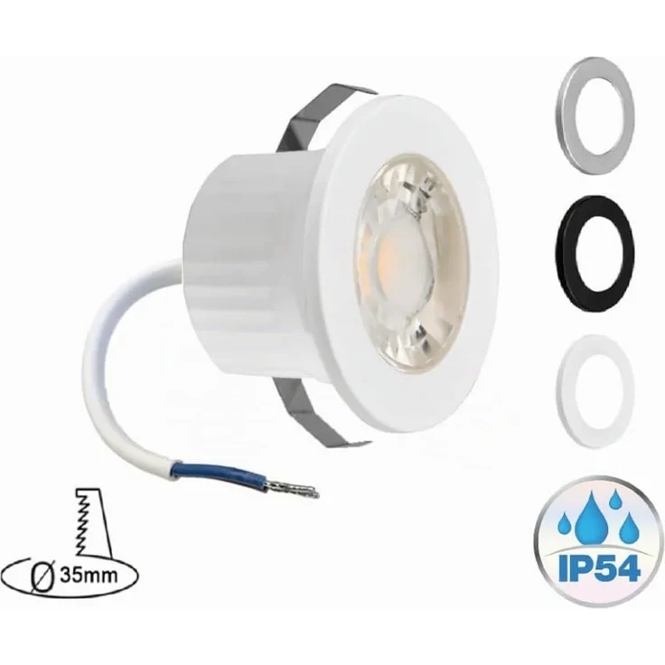 LED Minispot 3W klein Einbauleuchte Einbauspot Einbaustrahler 3 Blenden IP54 230V 6500K – Bild 9