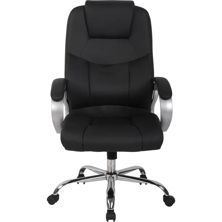DELUKE® Bürostuhl SYDNEY - 113x66x70, Schwarz Kunstleder Metall Gestell ergonomische Bürostühle Homeoffice Stuhl mit Rollen – Bild 2