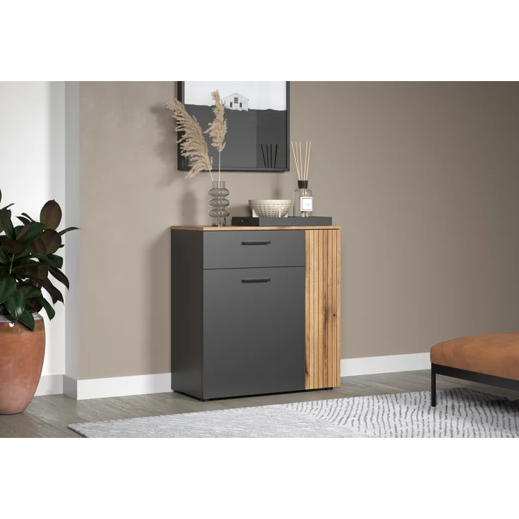 Kommode Esteban in grau und Eiche Evoke 80 cm – Bild 9