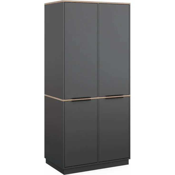 Kleiderschrank Betti Anthrazit/Sonoma 82 x 179 cm mit 4 Türen Vicco – Bild 1