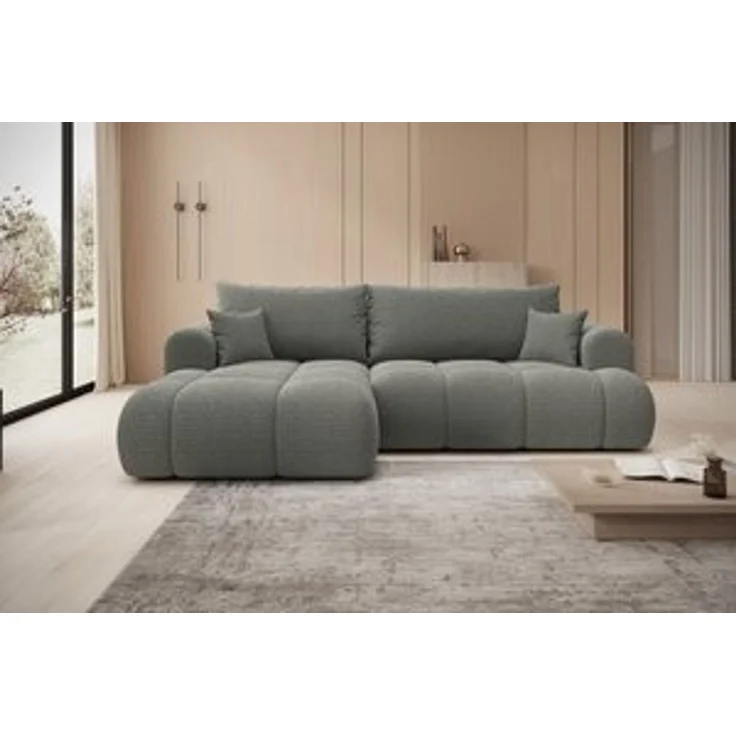 thematys Ecksofa TREVIO 260 x 165 cm, mit Schlaffunktion, mit Bettkasten, Grau (Fredo 35), Ausrichtung links – Bild 7
