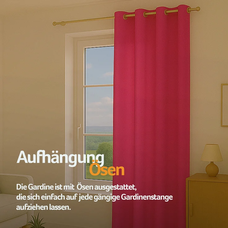 Bestlivings Blickdichte, Gardine mit Ösen, in vielen Größen und Farben Pink 140x145 cm – Bild 6