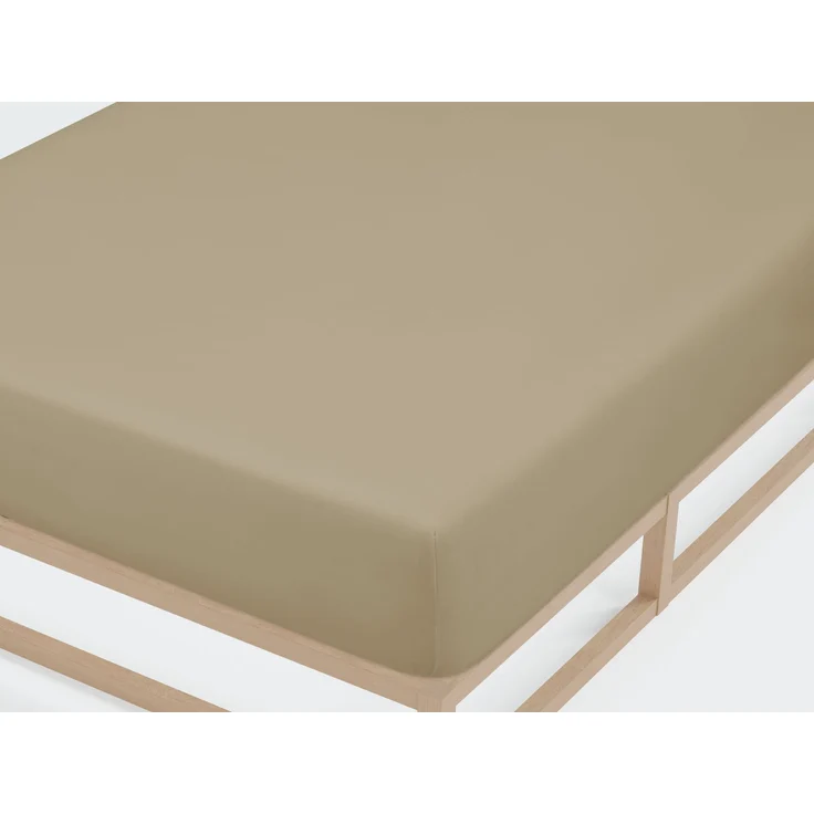 biberna Jersey-Elastic-Spannbetttuch , taupe, 1x 180x200 cm - 200x220 cm – Bild 1