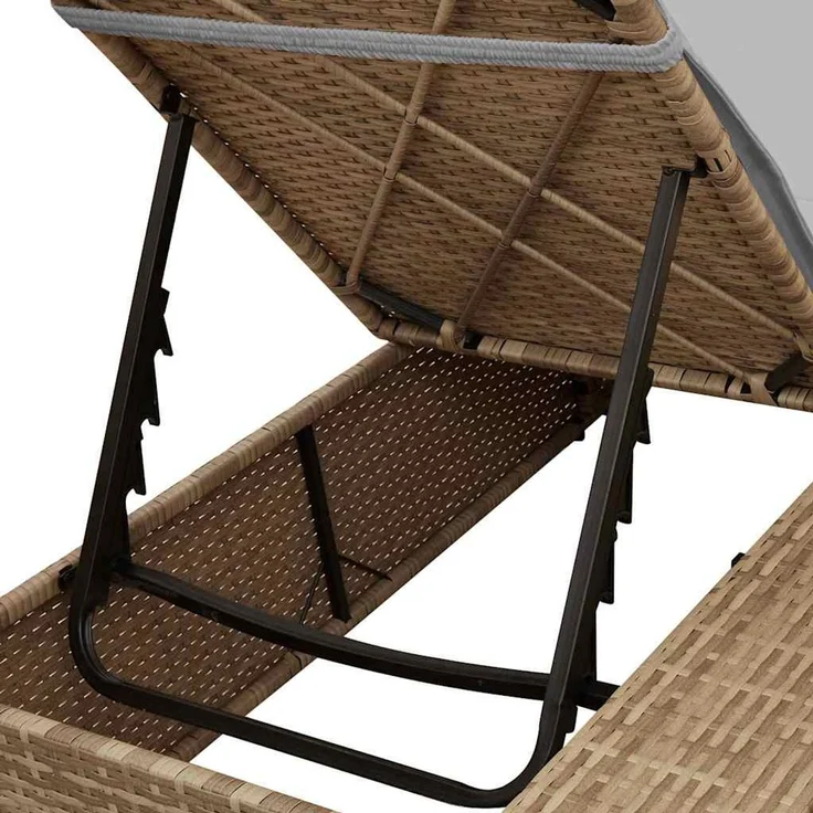 vidaXL Doppelte Sonnenliege Grau Poly-Rattan 3376130 – Bild 9