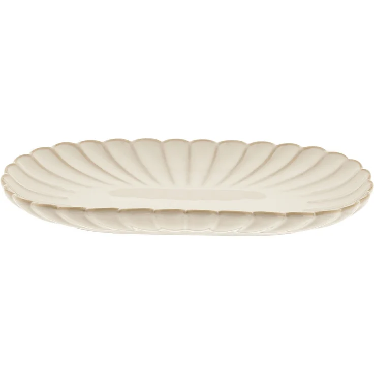 Bloomy 2-teiliges Servierplatten-Set aus Porzellan mit floraler Struktur – Bild 2