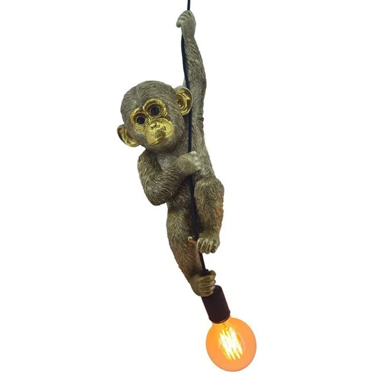 riess-ambiente Hängeleuchte MONKEY 55cm gold - Affe, Skulptur, handgefertigt, exotisch, Dschungel, keine besonderen Funktionen, ohne Leuchtmittel, Tierische Pendelleuchte - ideal für Wohnzimmer, Schlafzimmer oder Flur – Bild 3