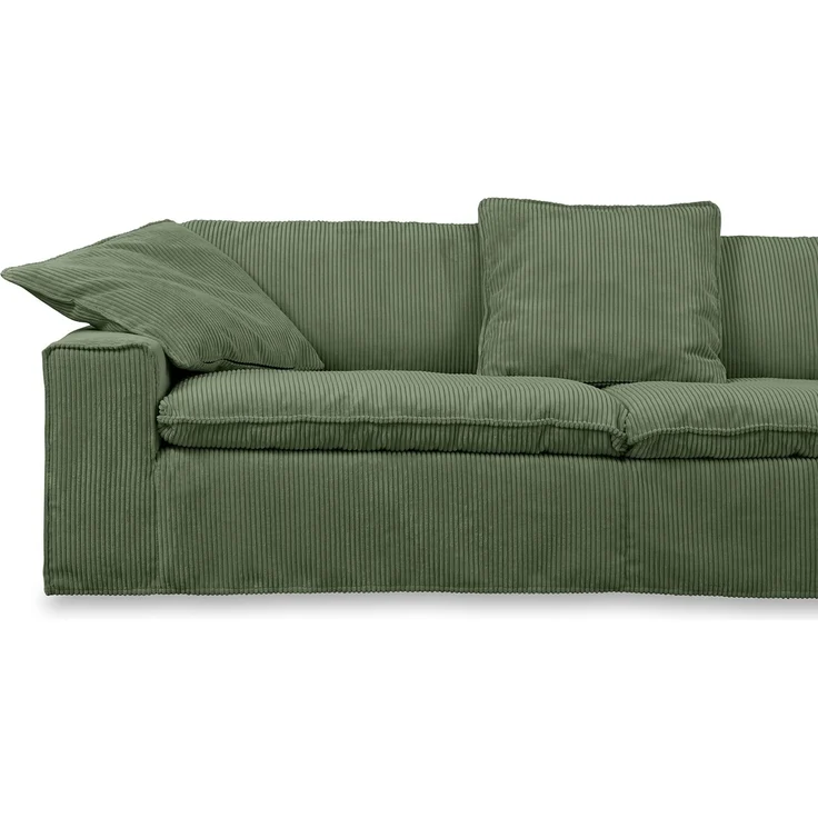 KAWOLA Sofa NETTA 4Sitzer Bezug abziehbar Cord moosgrün 90 x 116 x 258 cm – Bild 4