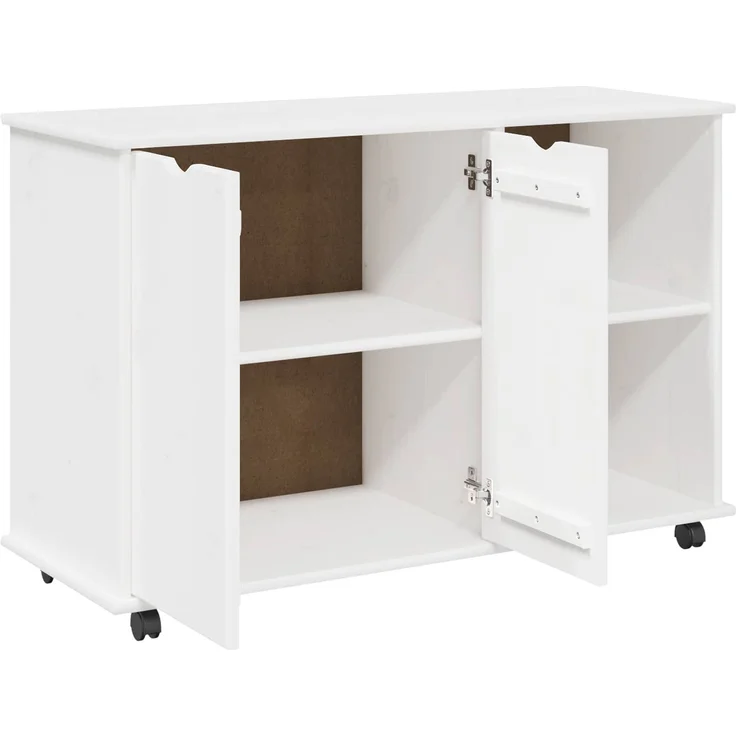 vidaXL Rollschrank MOSS 100 x 39 x 65,5 cm Massivholz Kiefer Weiß 42028385 – Bild 4
