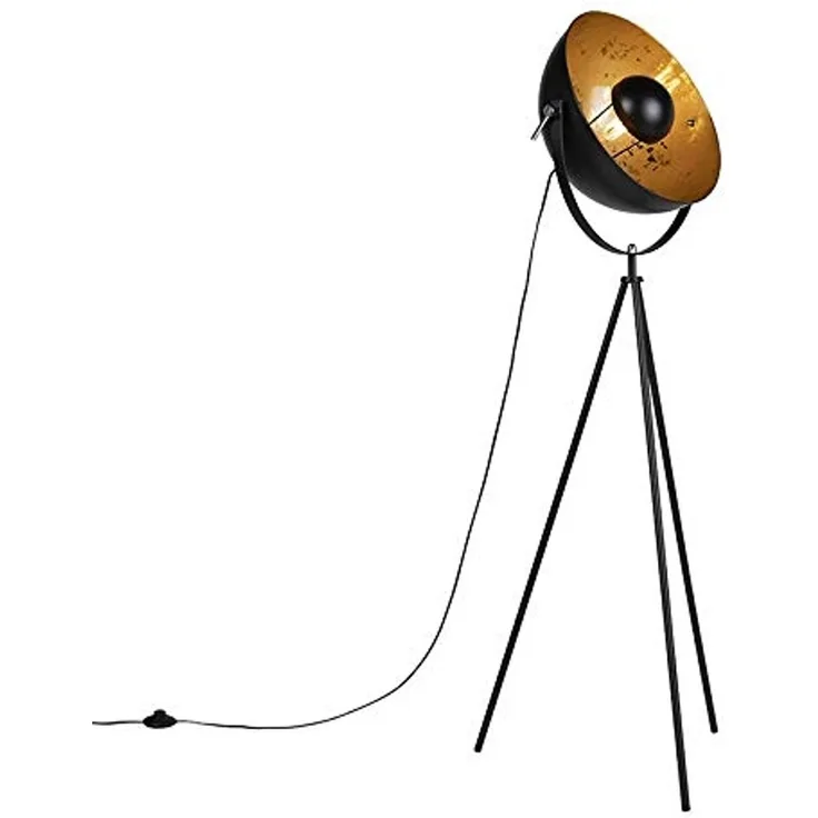 Qazqa Stehlampe Magna licht88, ohne Leuchtmittel, E27, Schwarz, Design, Stahl, 1-flammig