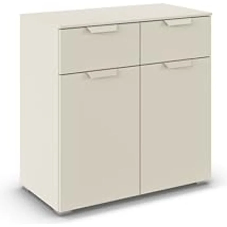 rauch Aditio Box, Kommode, 2-türig, 2 Schubladen, mit Softclose-Funktion, Farbe Beige, BxHxT 80x81x42cm – Bild 1