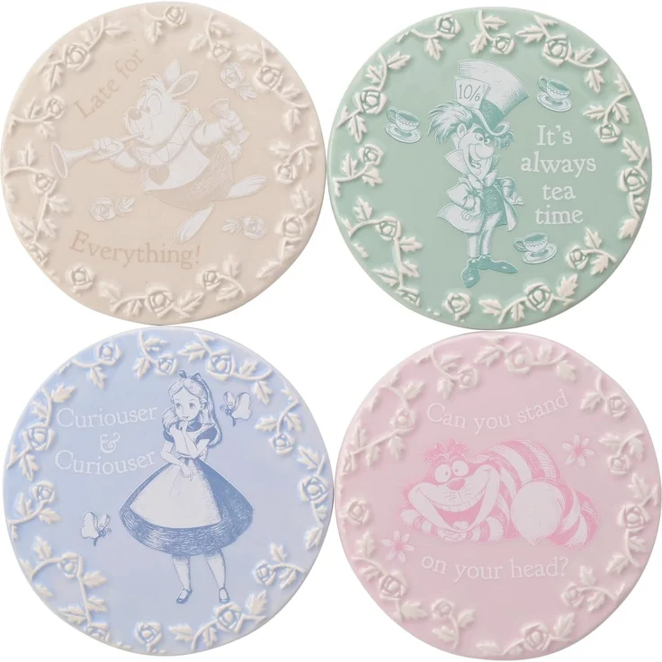 Disney Getränkeuntersetzer Alice in Wunderland Untersetzer Tassen, Disney Store, 4-tlg. – Bild 6