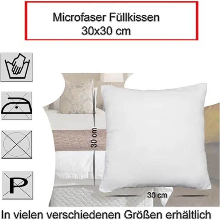 Haus und Deko Kopfkissen 2er Pack Füllkissen Microfaser Kissenfüllung Kopfkissen Dekokissen, Bezug: Microfaser, Rückenschläfer,Seitenschläfer,Bauchschläfer – Bild 2