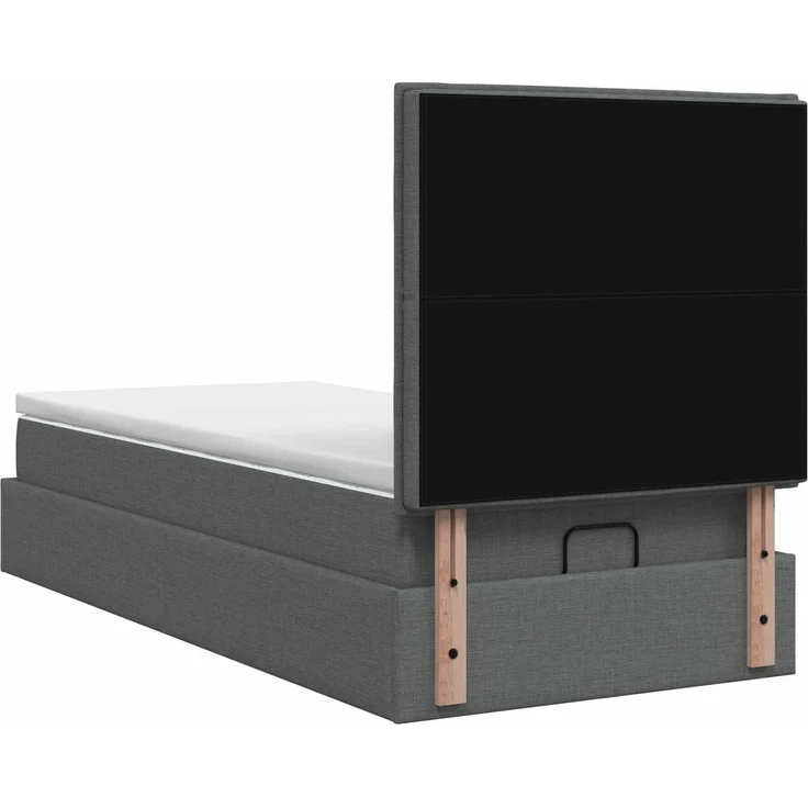 vidaXL Ottoman-Bett mit Matratze und LED Dunkelgrau 90 x 200 cm Stoff 3457959 – Bild 10