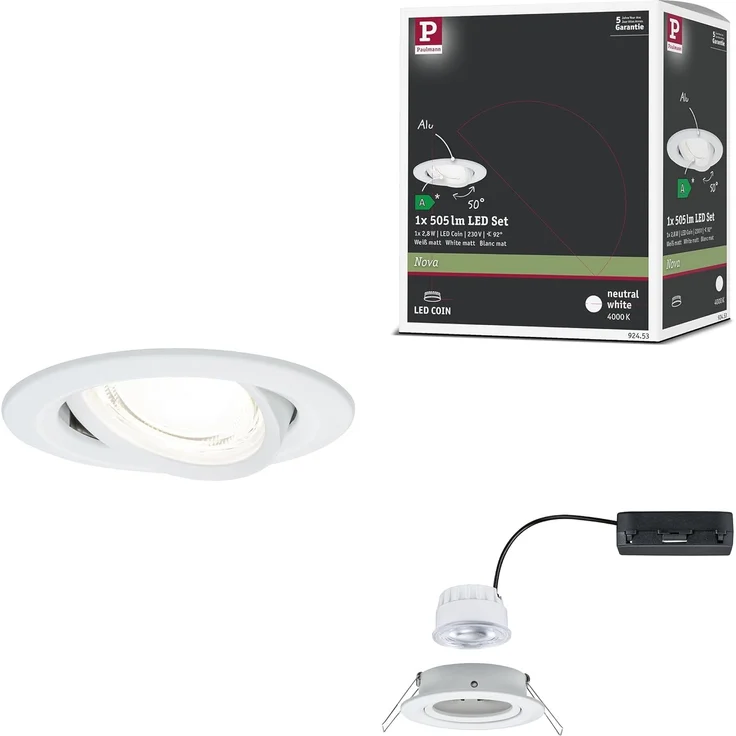 Paulmann 92453 LED Einbauleuchte Nova Coin Einzelleuchte rund 4000K Weiß – Bild 1