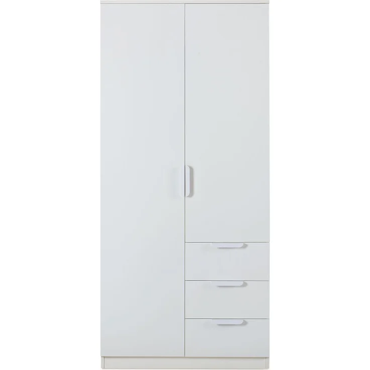 Kleiderschrank Eiselfing 176x80x52 cm 3 Schubladen Weiß [en. casa] – Bild 5