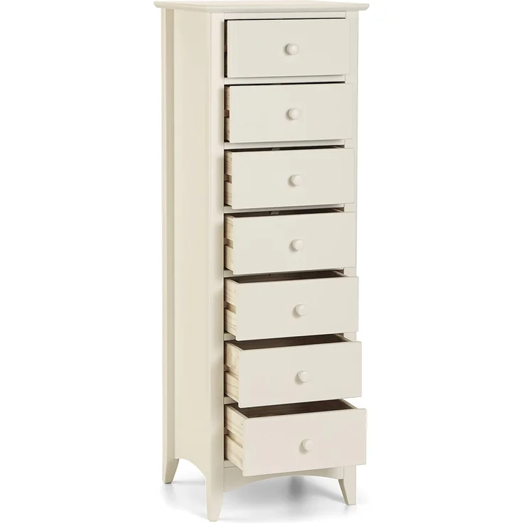 Die schmale Kommode Cameo von Julian Bowen mit 7 Schubladen in Steinweiß ist eine elegante und praktische Aufbewahrungslösung – Bild 4