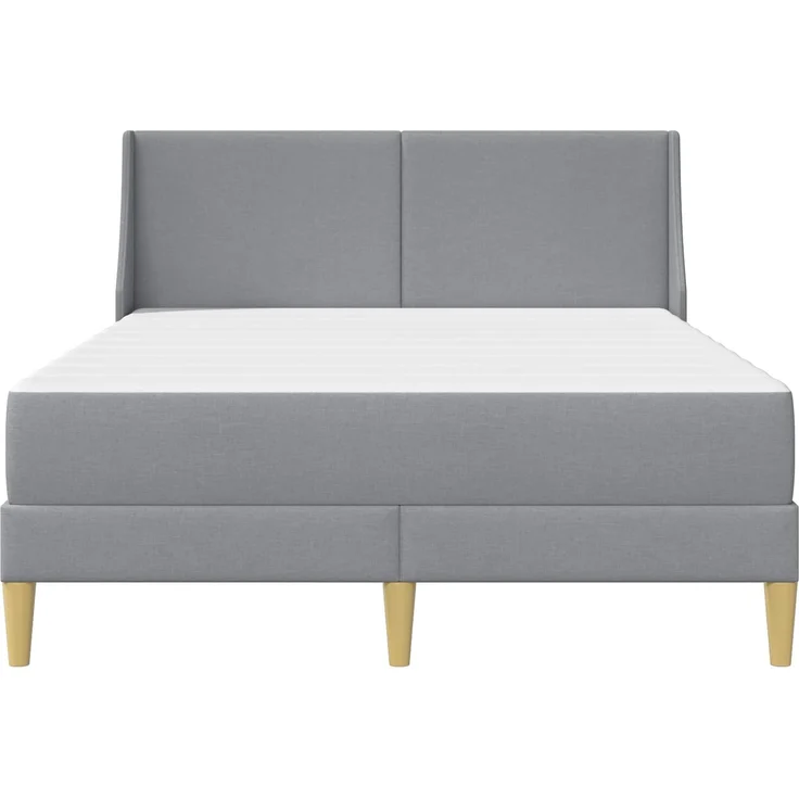 vidaXL Bettgestell mit Matratze Hellgrau 120 x 190 cm Polyester 3414724 – Bild 6