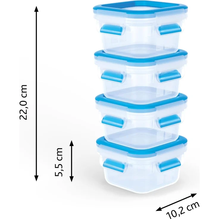 Emsa Frischhaltedose Clip & Close, Kunststoff, (Set, 8-tlg, 4 Frischhaltedose mit Deckel), dicht, hygienisch, unbedenklich, spülmaschinengeeignet – Bild 8