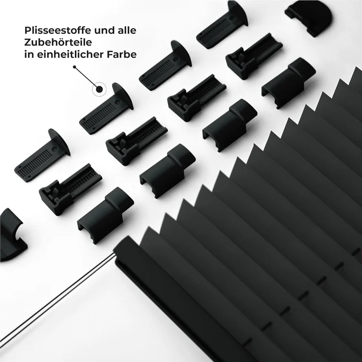 Sonello Plissee Klemmfix ohne Bohren 70x160 cm Schwarz Faltrollo Plisseerollo Jalousie für Tür & Fenster Blickdicht Sichtschutz Sonnenschutz Fertifplissee Rollo – Bild 2