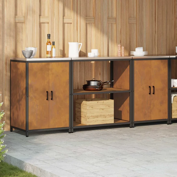 vidaXL Aufbewahrungsset für die Küche HATTEM 3 stk. Rostoptik 3392672 – Bild 4