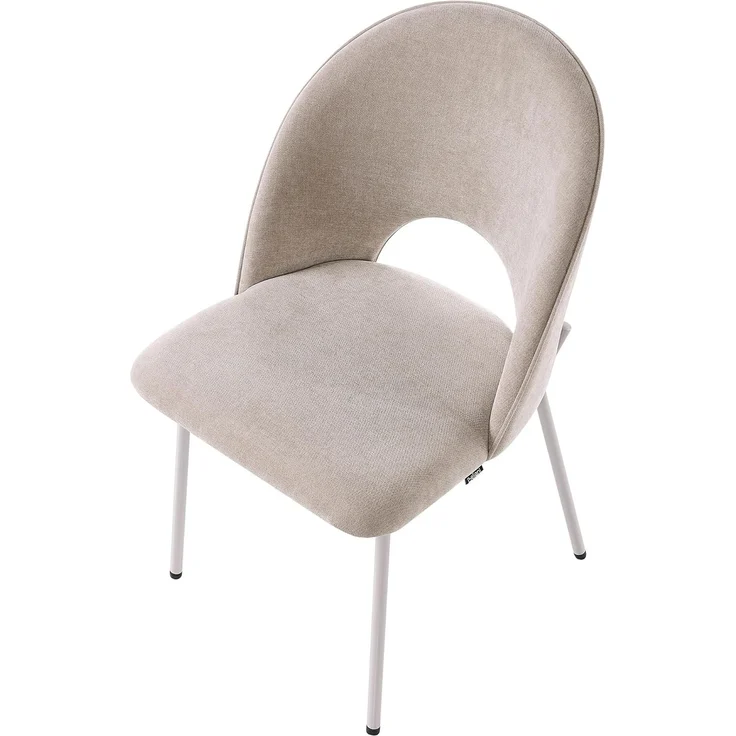 Esszimmerstuhl 2er Set COVELO Chenillegewebe Beige – Bild 7