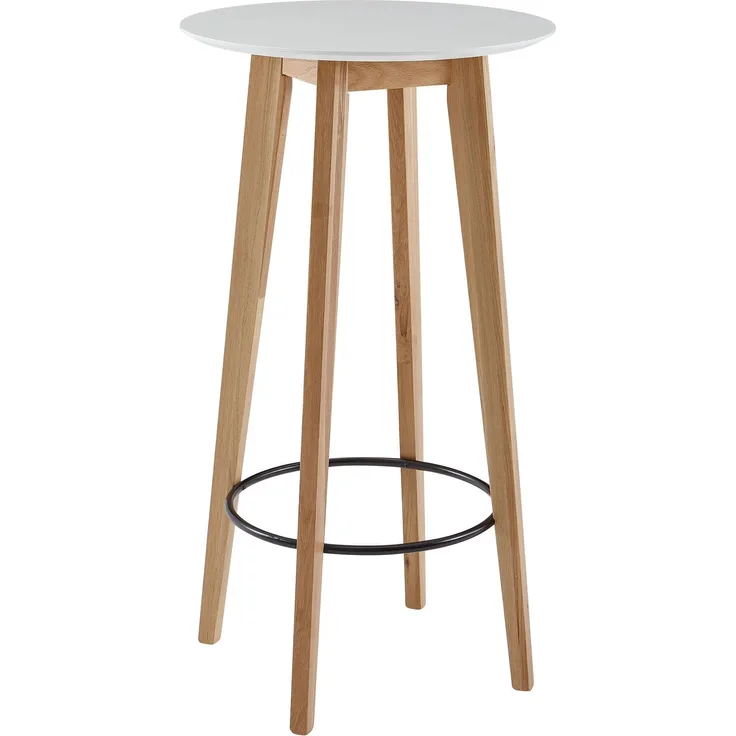 Wohnling Stehtisch 60 x 110 x 60 cm Weiß, rund