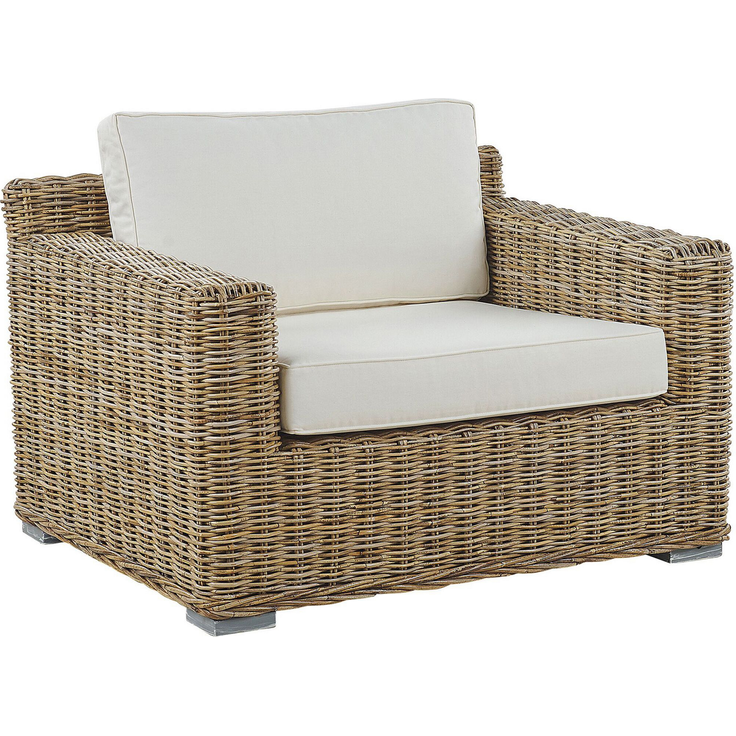 Garten Sessel ARDEA Rattan Hellbraun