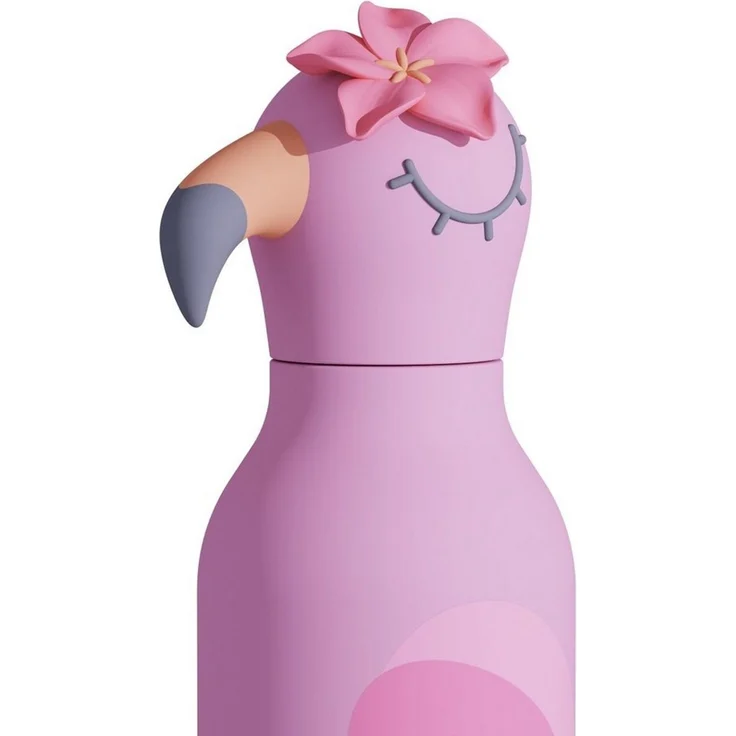 ASOBU Trinkflasche Asobu Bestie Trinkflasche 460 ml, Tier-Design, isoliert, auslaufsicher, 460 ml, Vakuumisolierung, auslaufsicher, Silikon-Trinkhalm, Edelstahl – Bild 2
