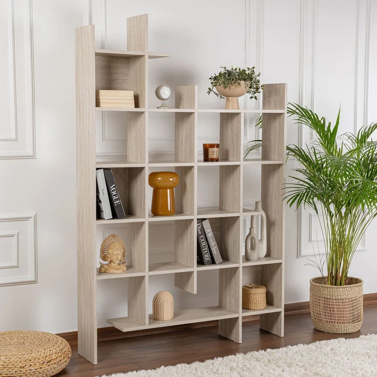 Bücherregal, 'Manco', 188 x 25,5 x 122, Travertin – Bild 1