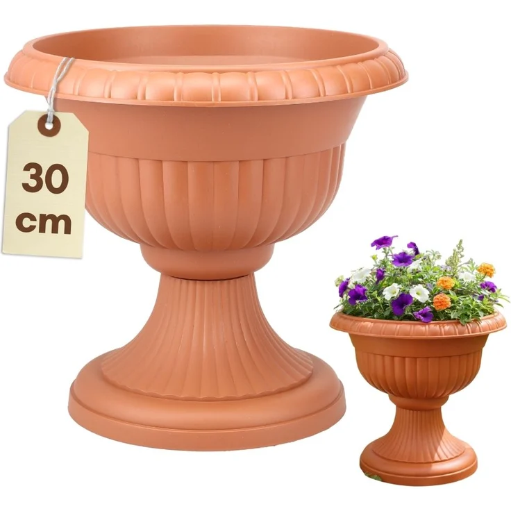 GarPet Blumentopf Blumentopf mit Ständer Blumensäule Standfuß Pflanztopf Blumenständer – Bild 1