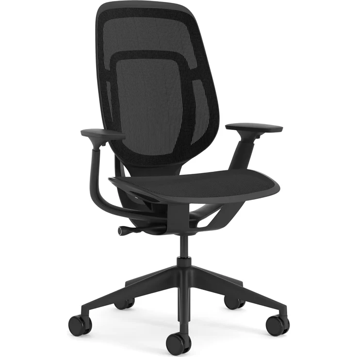 Karman Steelcase Ergonomischer Bürostuhl, höhenverstellbarer Stuhl mit Schwarz Bezug, 64.5 x 68 x 103 – Bild 1