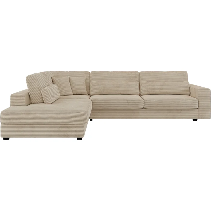 Freistehendes Ecksofa mit lose Kissen, L-form - SAVONA - links - Beige Cord – Bild 5