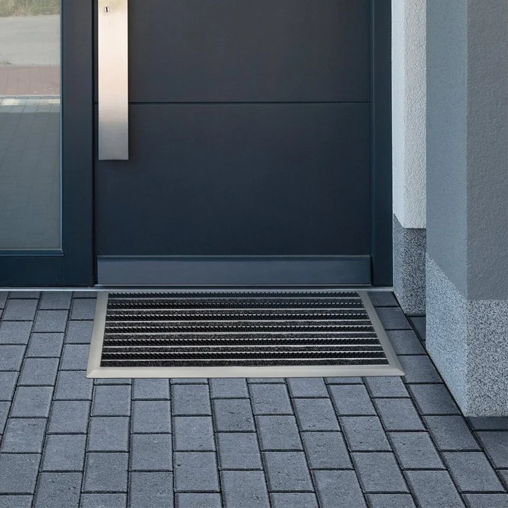 Floordirekt Fußmatte Alu-Türmatte Optimum Mat Textilfaser-Rips Bürsten, Rechteckig, Höhe: 20 mm – Bild 3