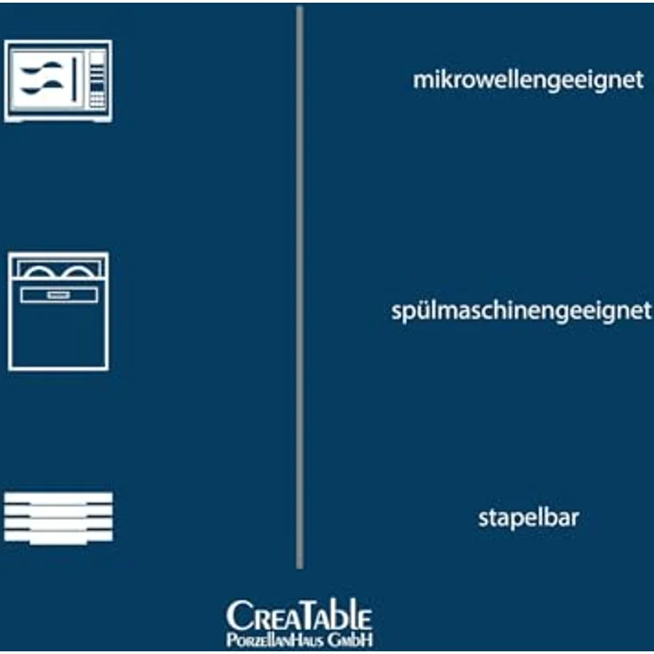Creatable Kombiservice, 30-teiliges Geschirrset aus Keramik, hellgrau, lebensmittelecht, 300 ml – Bild 9