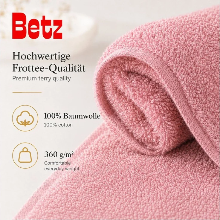Betz Handtücher Berlin 4er Pack Handtuch-Set 50x100 cm, 100% Baumwolle – Bild 4